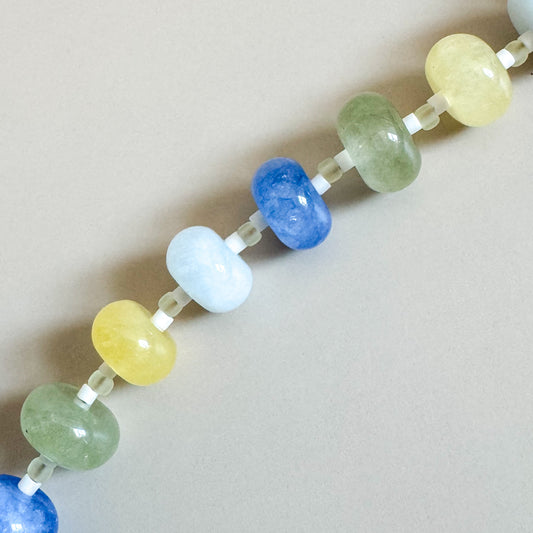 28" Jade and Agate Lanyard | Ocean Sunrise