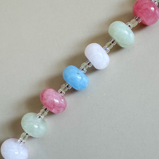 28" Jade and Agate Lanyard | Sorbet